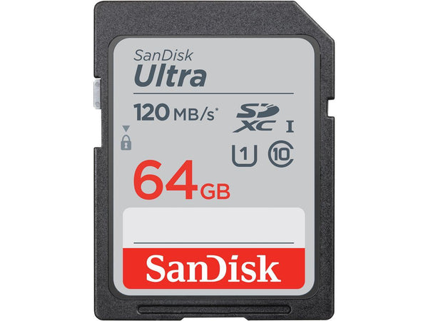 SanDisk 64GB Ultra SDXC UHS-I Memory Card - 120MB/s, C10, U1, Full HD