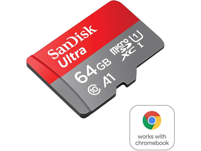 SanDisk 64GB Ultra microSDXC A1 UHS-I/U1 Class 10 Memory Card for Chromebook,