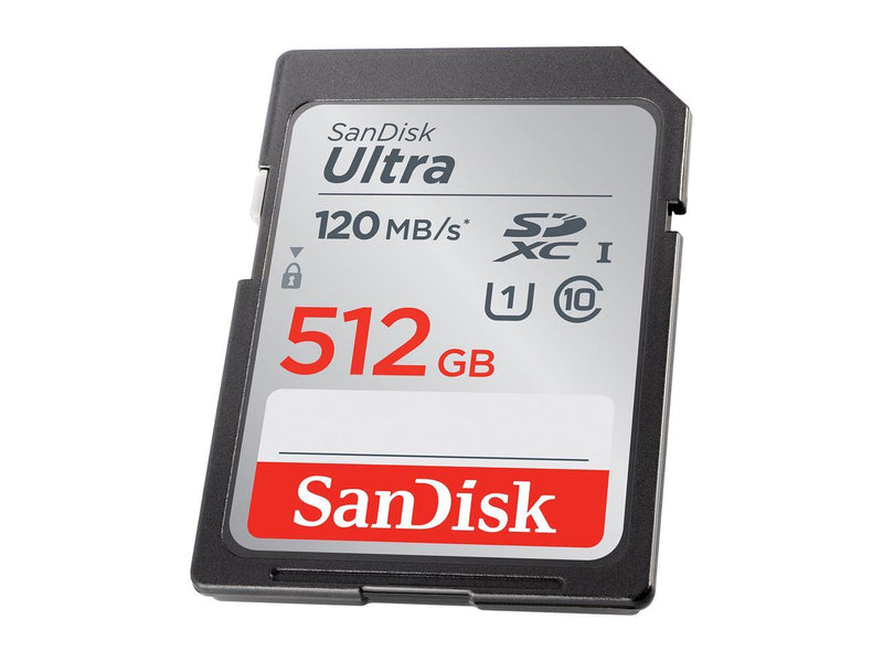 SanDisk 512GB Ultra SDXC UHS-I Memory Card - 120MB/s, C10, U1, Full HD