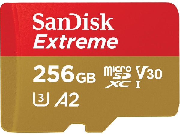 SanDisk 256GB Extreme microSDXC UHS-I/U3 A2 Micro SD Card with Adapter, Speed Up