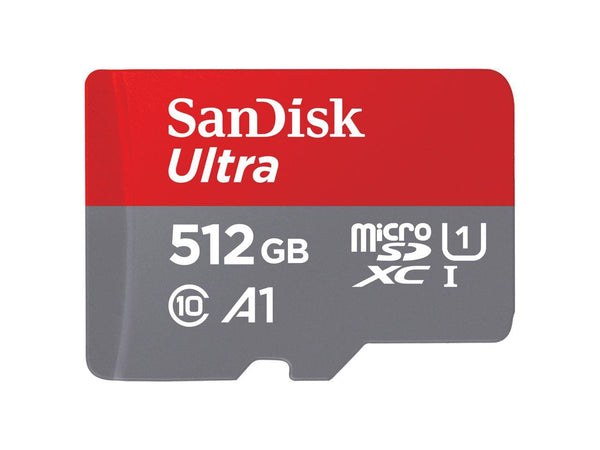 SanDisk 512GB Ultra microSDXC A1 UHS-I/U1 Class 10 Memory Card with Adapter,