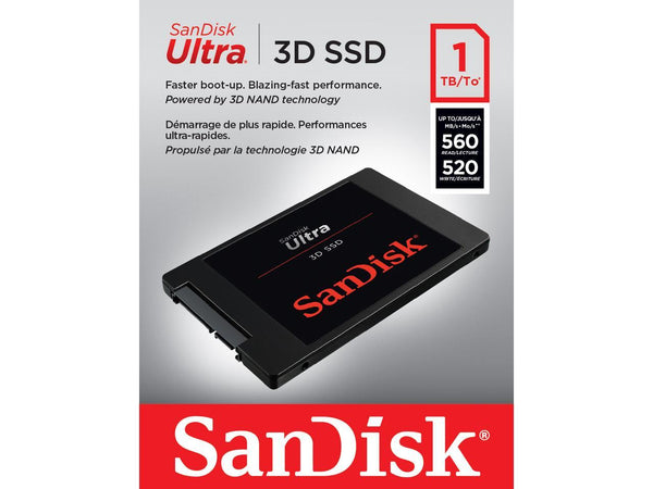 SanDisk Ultra 3D 2.5" 1TB SATA III 3D NAND Internal Solid State Drive (SSD)