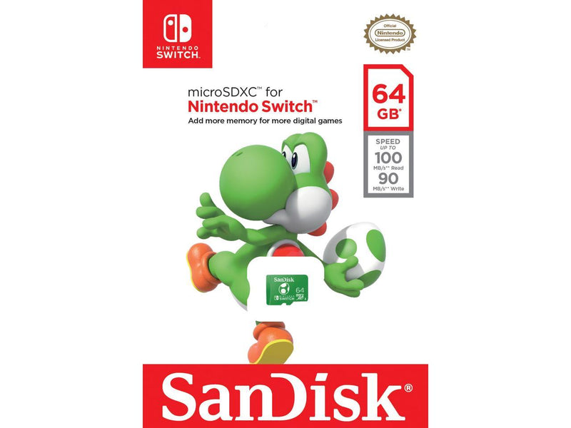 SanDisk 64GB microSDXC UHS-I for Nintendo Switch, Speed Up to 100MB/s