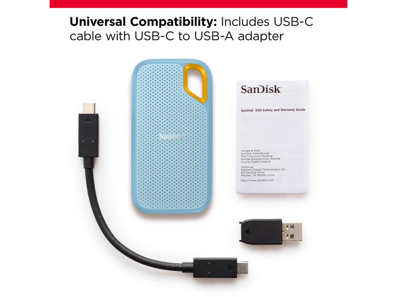 SanDisk 2TB Extreme Portable SSD - Up to 1050MB/s - USB-C, USB 3.2 Gen 2 -