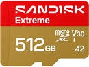 SanDisk Extreme 512GB MicroSD Memory Card Model SDSQXH9-512G-GZ6MA