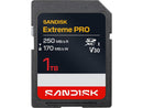 SANDISK 1TB Extreme PRO SD UHS-I Card - Up to 250MB/s Read Speed and 170MB/s