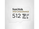 SANDISK 512GB High Endurance Video microSDXC Card with Adapter for Dash Cam and