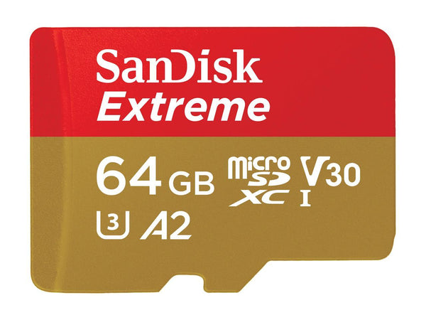 SanDisk 64GB Extreme microSDXC UHS-I Memory Card with Adapter - Up to