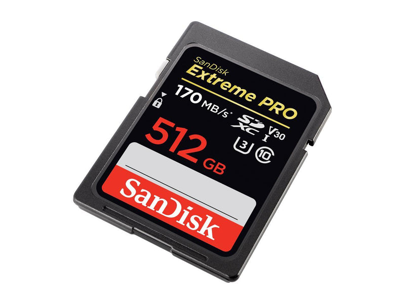 SanDisk 512GB Extreme PRO SDXC UHS-I Card - C10, U3, V30, 4K UHD, SD Card