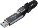 PNY DUO-LINK 64GB USB Flash Drive Model P-FDI64GLA02GC-RB