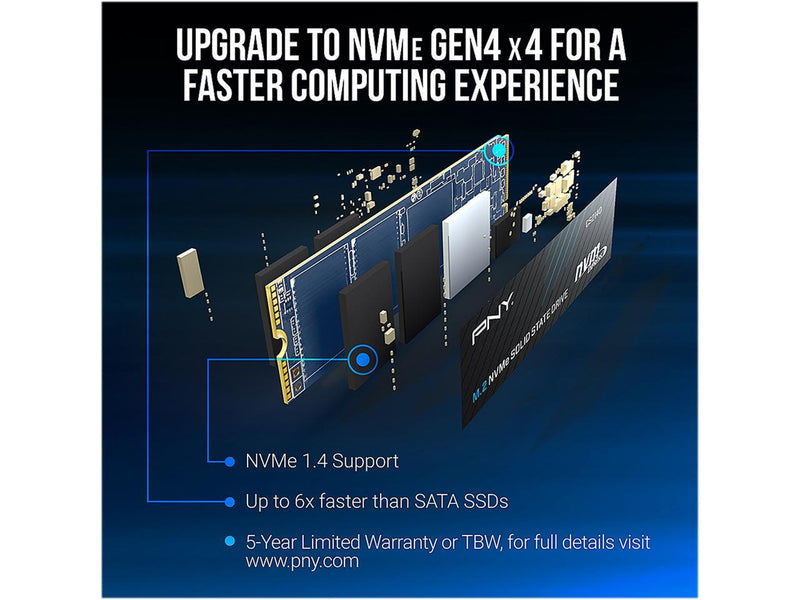 PNY CS2140 M.2 2280 2TB PCI-Express 4.0 x4, NVMe 1.4 3D NAND Internal Solid