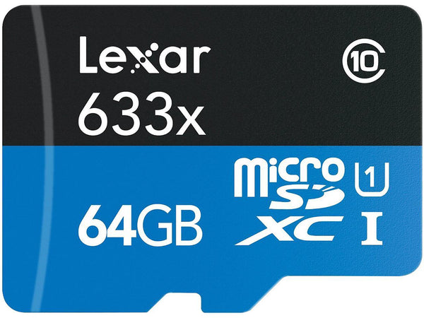 Lexar High-Performance 633x microSDXC UHS-1 Memory Card, 64GB