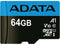 ADATA 64GB Premier microSDXC UHS-I / Class 10 V10 A1 Memory Card with SD