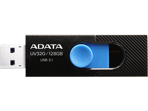 ADATA UV320 USB 3.1 128 GB Quick Slide Capless Flash Drive Black