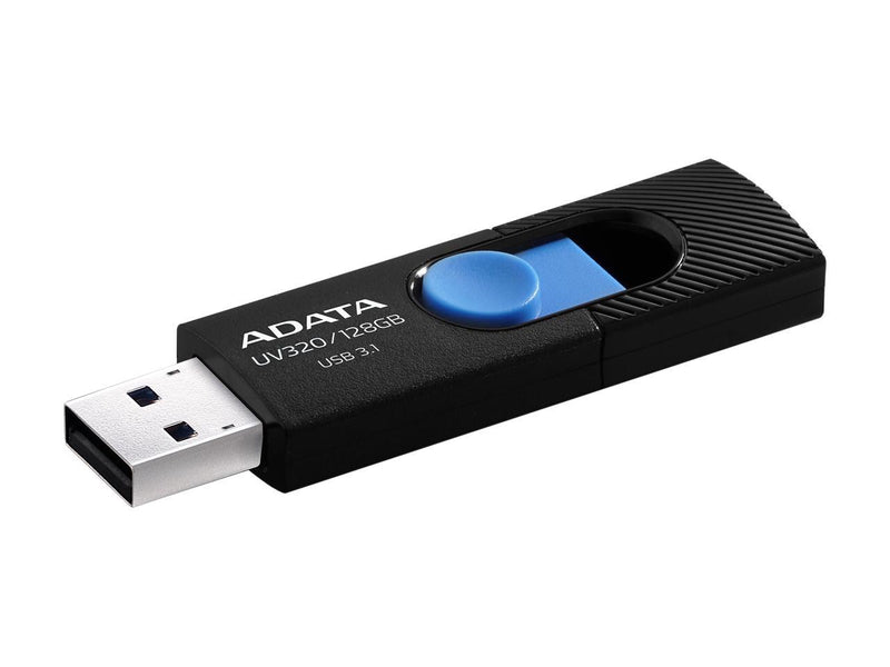 ADATA UV320 USB 3.1 128 GB Quick Slide Capless Flash Drive Black