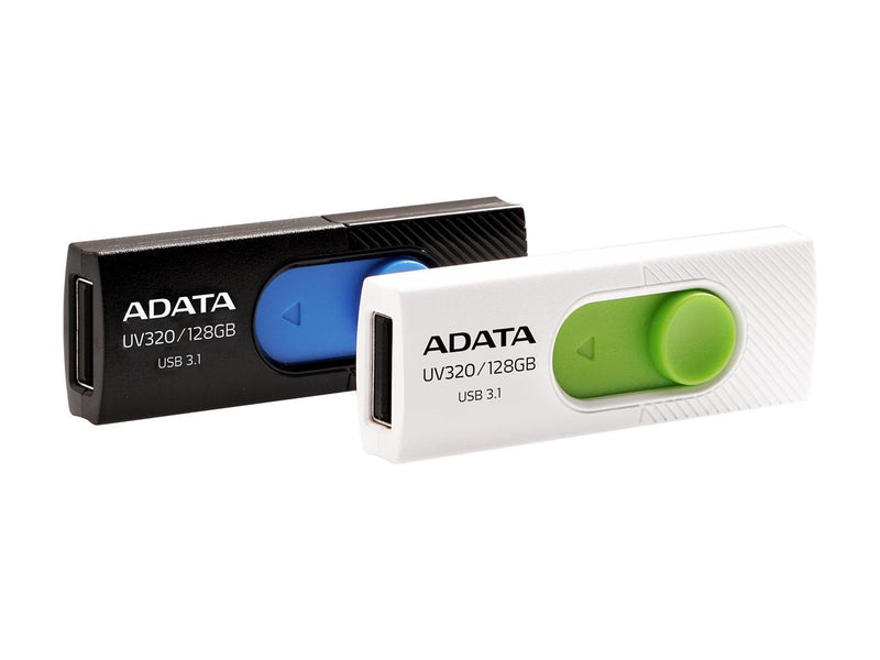 ADATA UV320 USB 3.1 128 GB Quick Slide Capless Flash Drive Black