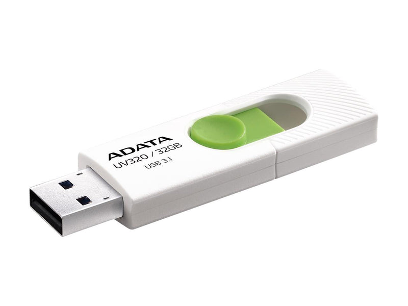 ADATA UV320 USB 3.1 32 GB Quick Slide Capless Flash Drive White