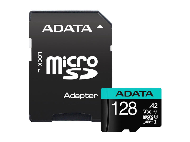 ADATA Premier Pro 128GB MicroSDXC UHS-I U3 V30 Class 10 A2 MircoSD Memory