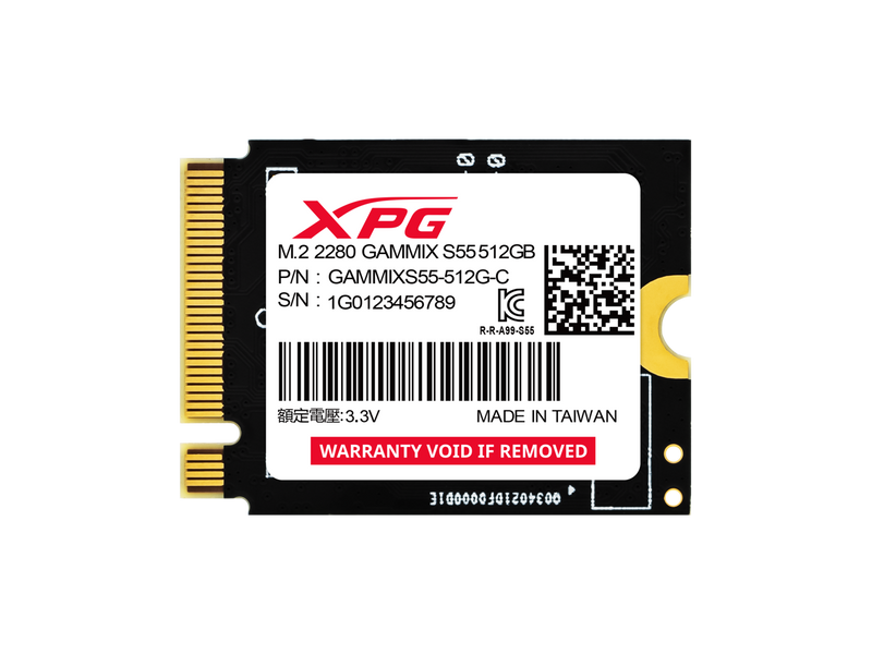 XPG GAMMIX S55 M.2 2230 512GB PCI-Express 4.0 x4 3D NAND SGAMMIXS55-512G-C