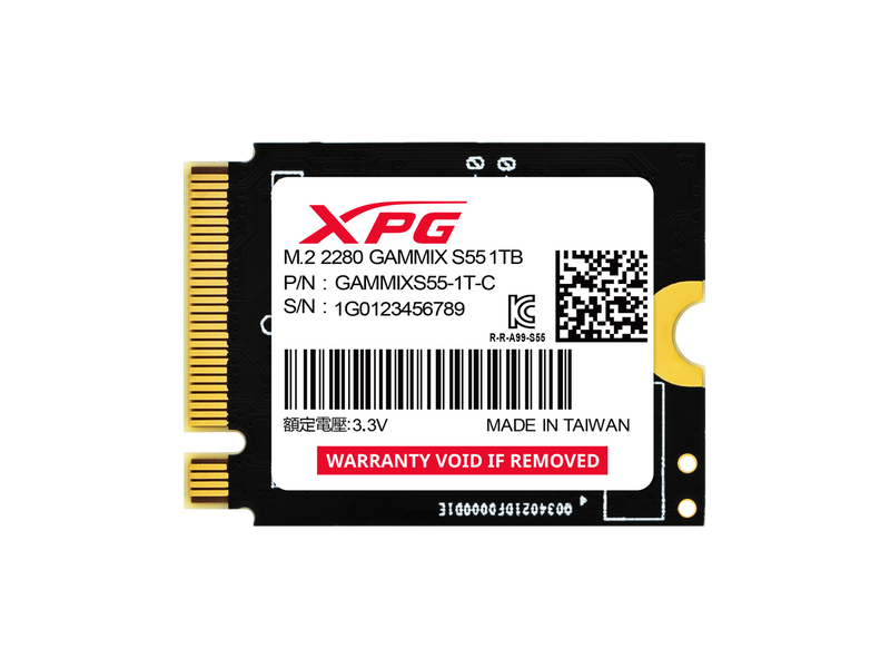 XPG GAMMIX S55 M.2 2230 1TB PCI-Express 4.0 x4 3D NAND SGAMMIXS55-1T-C