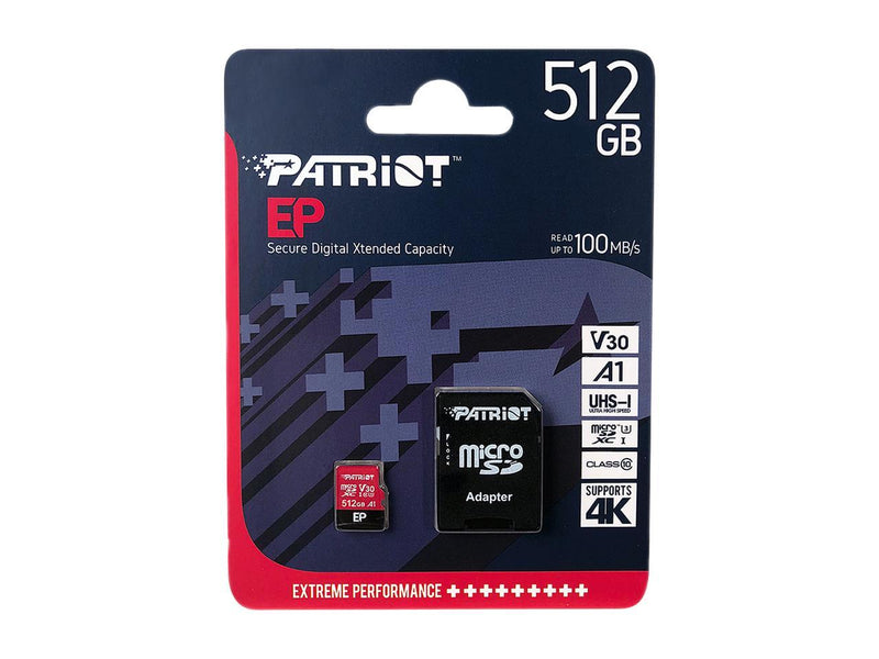 Patriot 512GB EP Series A1 / V30 Support microSD Card SDXC Android Smartphone