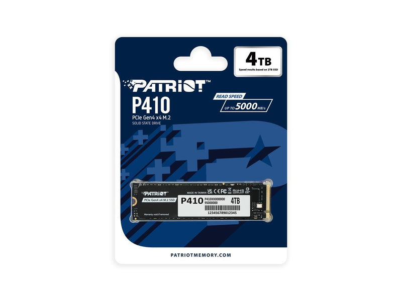 Patriot P410 SSD M.2 2280 4TB Gen 4 PCI-Express 4.0 x4 P410P4TBM28H 5,000MB/s