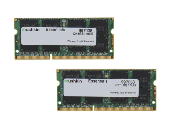 Mushkin Enhanced Essentials 16GB (2 x 8GB) 204-Pin DDR3 SO-DIMM DDR3L 1600 (PC3L