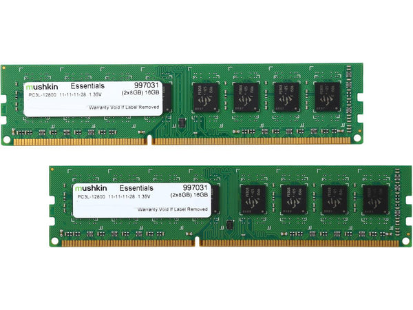 Mushkin Enhanced Essentials 16GB (2 x 8GB) 240-Pin PC RAM DDR3L 1600 (PC3L