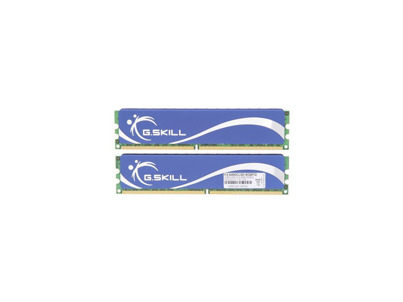 G.SKILL 8GB (2 x 4GB) DDR2 800 (PC2 6400) Desktop Memory Model F2-6400CL5D-8GBPQ