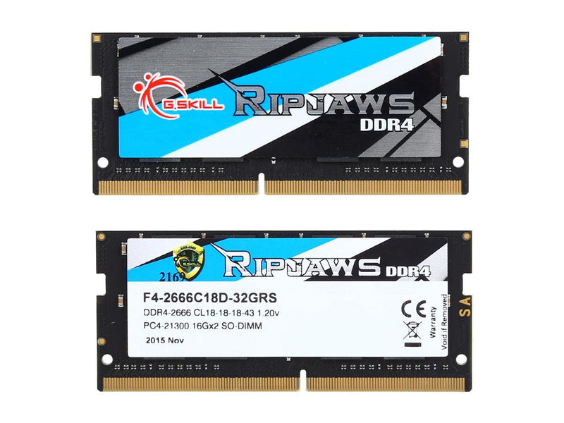 G.Skill Ripjaws SO-DIMM Series 32GB (2 x 16GB) 260-Pin (PC4-21300) DDR4