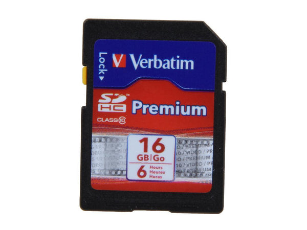 Verbatim 16GB Secure Digital High-Capacity (SDHC) Flash Card Model 96808