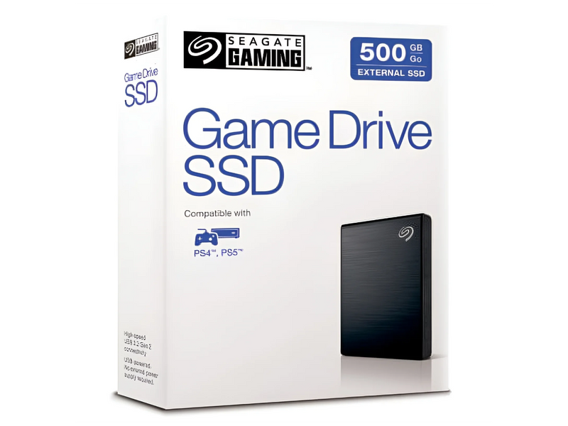 Seagate Game Drive 500GB External Solid State Drive, for PS4 and PS5- Black