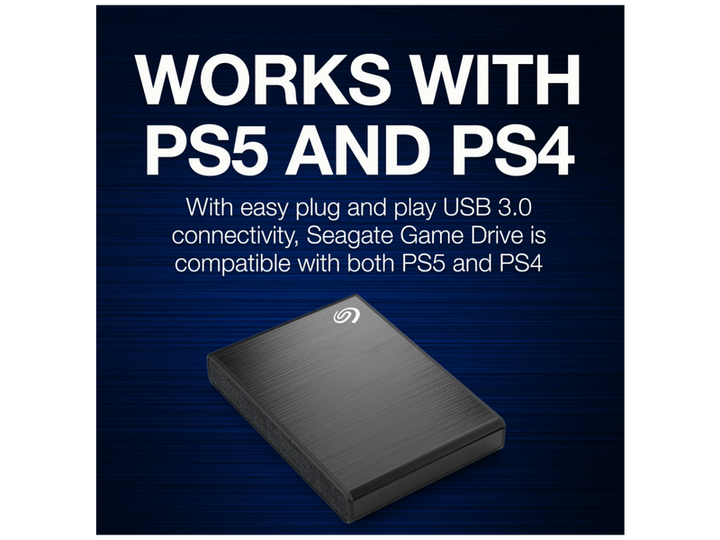 Seagate Game Drive 500GB External Solid State Drive, for PS4 and PS5- Black