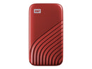 WD 1TB My Passport SSD Portable External Solid State Drive, Red, Sturdy