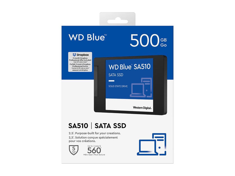 WD Blue 500GB SA510 2.5" Internal Solid State Drive SSD - WDS500G3B0A