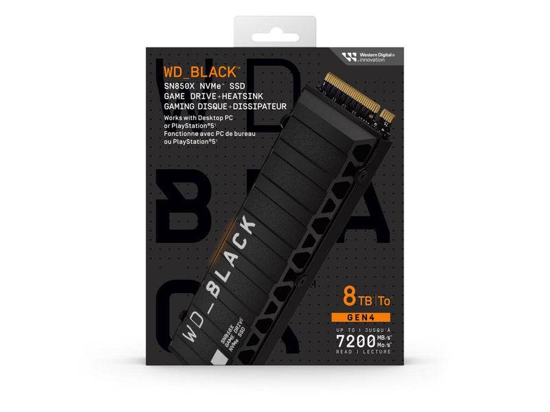 WD_BLACK 8TB SN850X NVMe Internal Gaming SSD Solid State Drive with Heatsink -