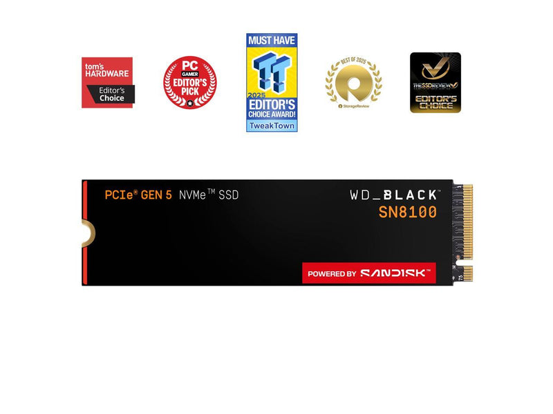 4TB* WD_BLACK™ SN8100 PCIe® 5.0x4 NVMe™ M.2 SSD - WDS400T1X0M-00CMT0