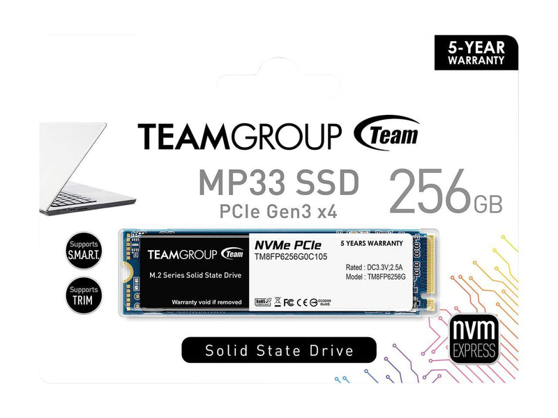 TEAMGROUP MP33 256GB SLC Cache 3D NAND TLC NVMe 1.3 PCIe Gen3x4 M.2 2280