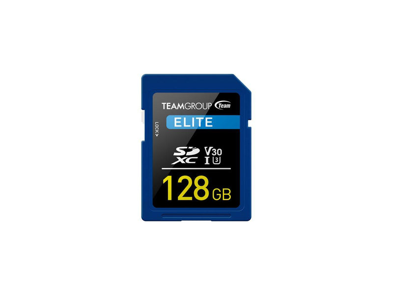 Team Group 128GB Elite SD Card UHS-I U3 V30 Read/Write Speed Up to 100/50MB/s