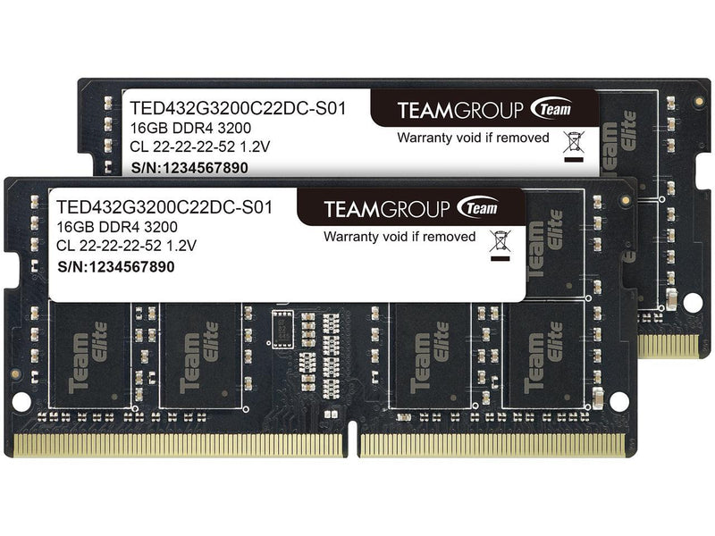 TEAMGROUP Elite DDR4 32GB Kit (2 x 16GB) 3200MHz PC4-25600 CL22 Unbuffered