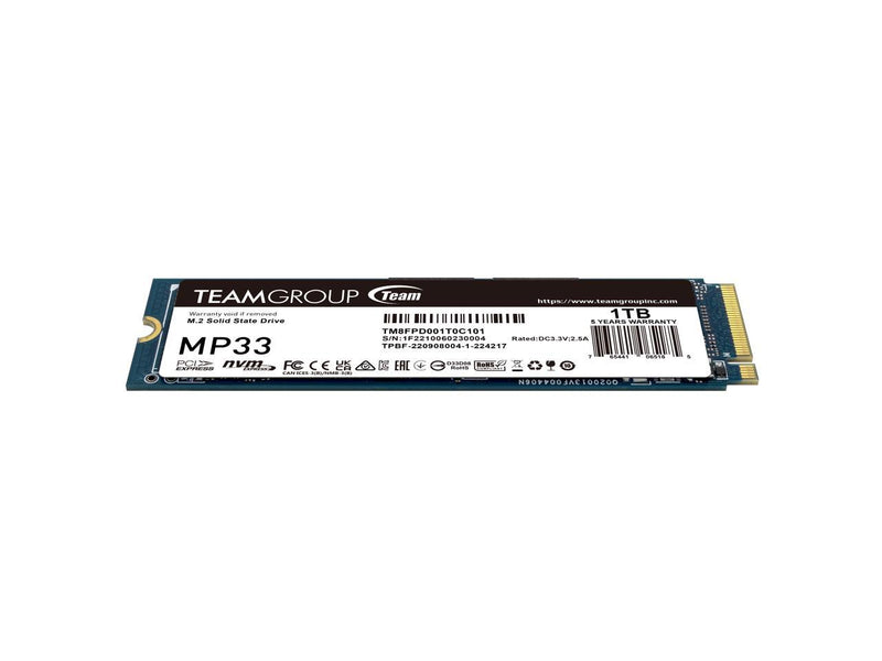 TEAMGROUP MP33 PRO 1TB SLC Cache 3D NAND TLC NVMe 1.3 PCIe Gen3x4 M.2