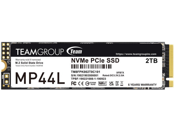 Team Group MP44L M.2 2280 2TB PCIe 4.0 x4 with NVMe 1.4 TM8FPK002T0C101