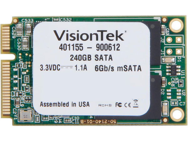 VisionTek mSATA 240GB SATA III Internal Solid State Drive (SSD) 900612