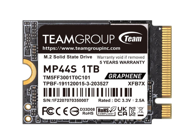 Team Group MP44S M.2 2230 1TB PCIe 4.0 x4 with NVMe, STEAM Deck Compatible,