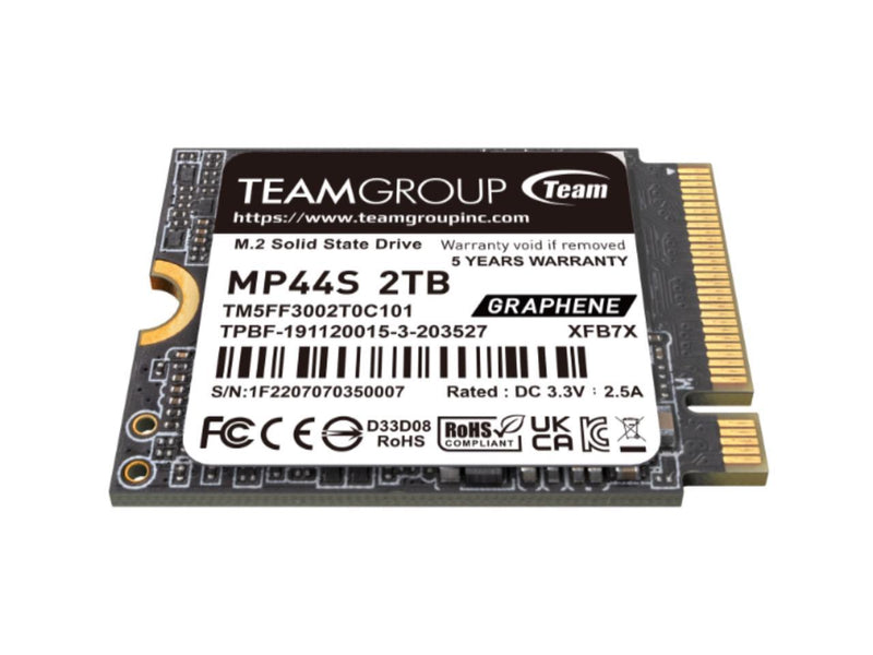 Team Group MP44S M.2 2230 2TB PCIe 4.0 x4 with NVMe, STEAM Deck Compatible,