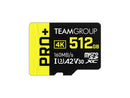 Team 512GB Pro+ microSDXC UHS-I/U3 Class 10 Memory Card with Adapter, compatible