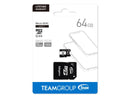 Team 64GB microSDHC UHS-I/U1 Class 10 Memory Card with Adapter, Speed Up to