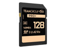 Team Group 128GB PRO+ SDXC U3 V30 A2 4K SD Card, Read/Write Speed Up to
