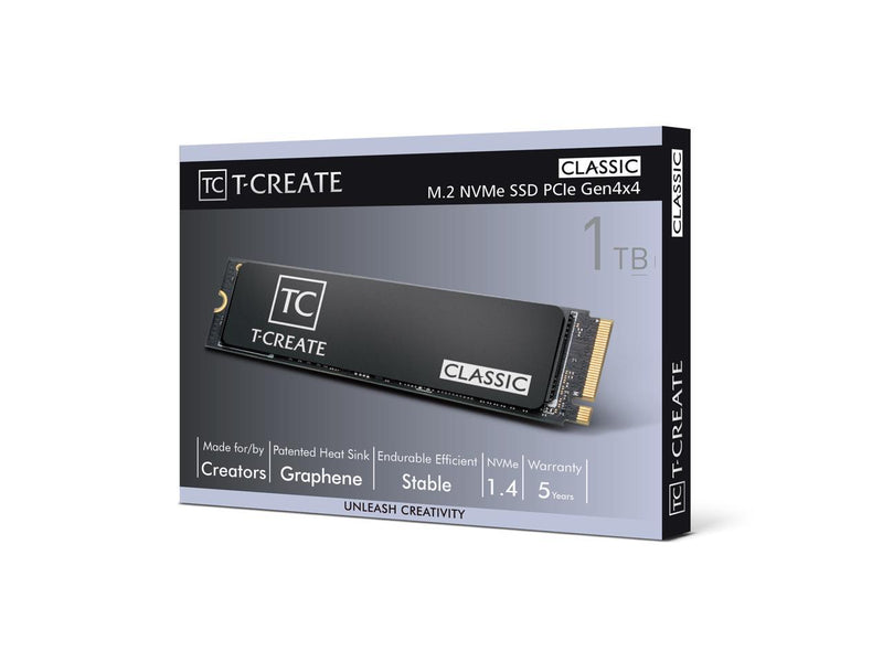 Team Group T-Create Classic M.2 2280 1TB PCIe Gen4x4 with NVMe 3D NAND TLC