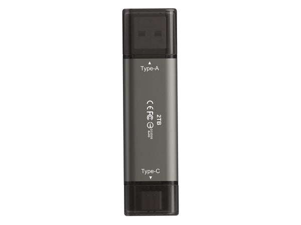 TEAM X2 MAX DRIVE 2TB Titanium USB 3.2 Gen2 External Solid State Flash Drive,